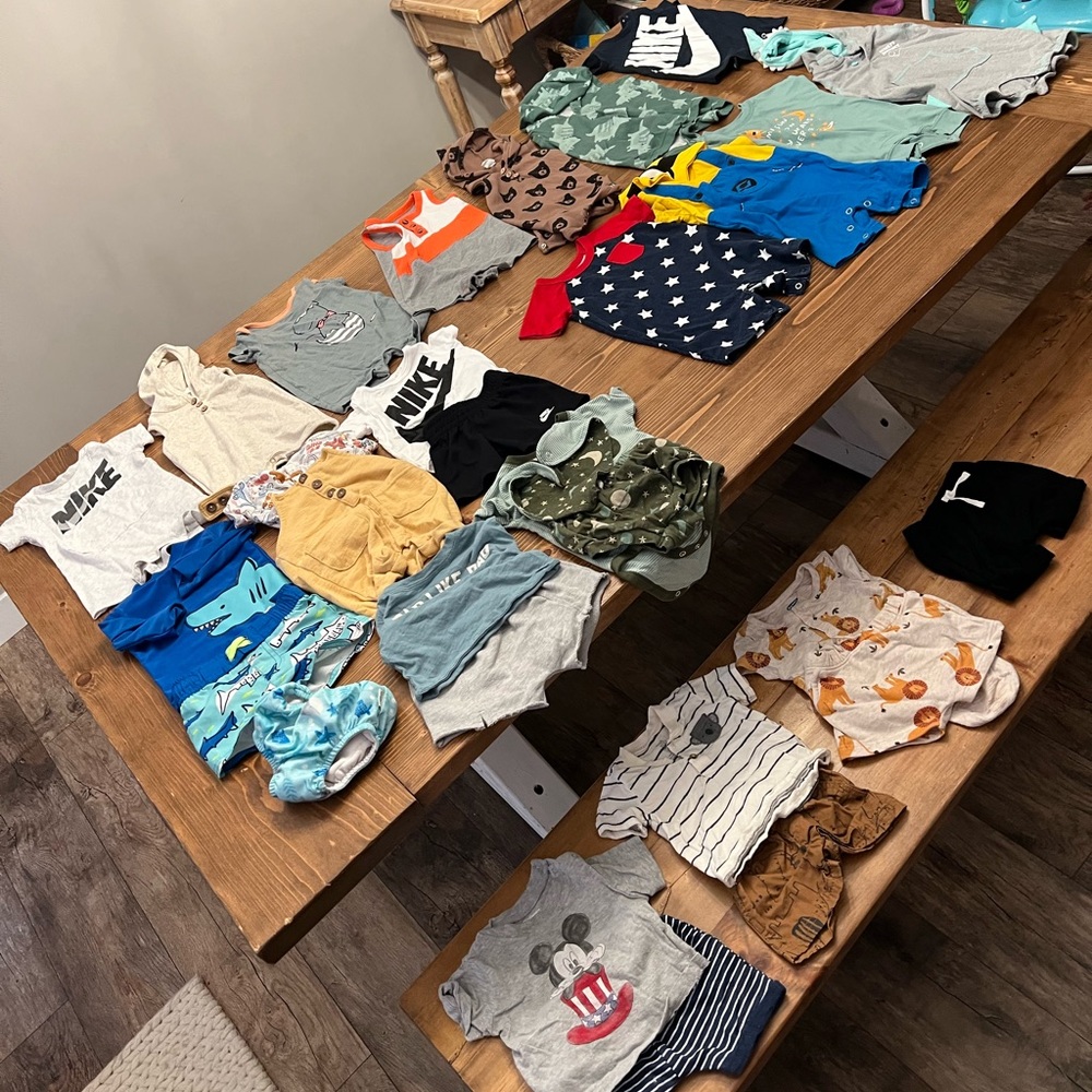 6 Month Baby Boy Summer Lot Rompers + Short Outfits